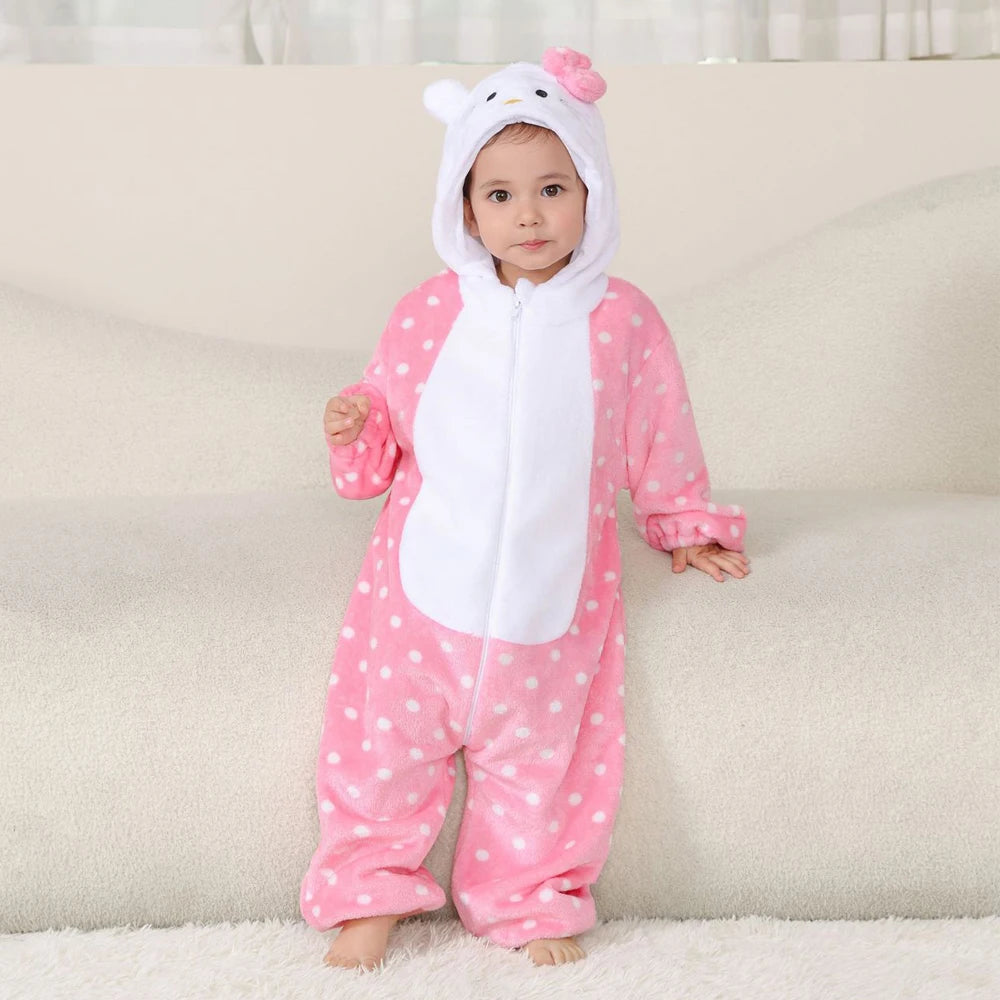 Kids Animal Onesie Kigurumi Baby Pijamas Cartoon Cosplay Costume Halloween Christmas Homewear Full Body Clothing for Infants