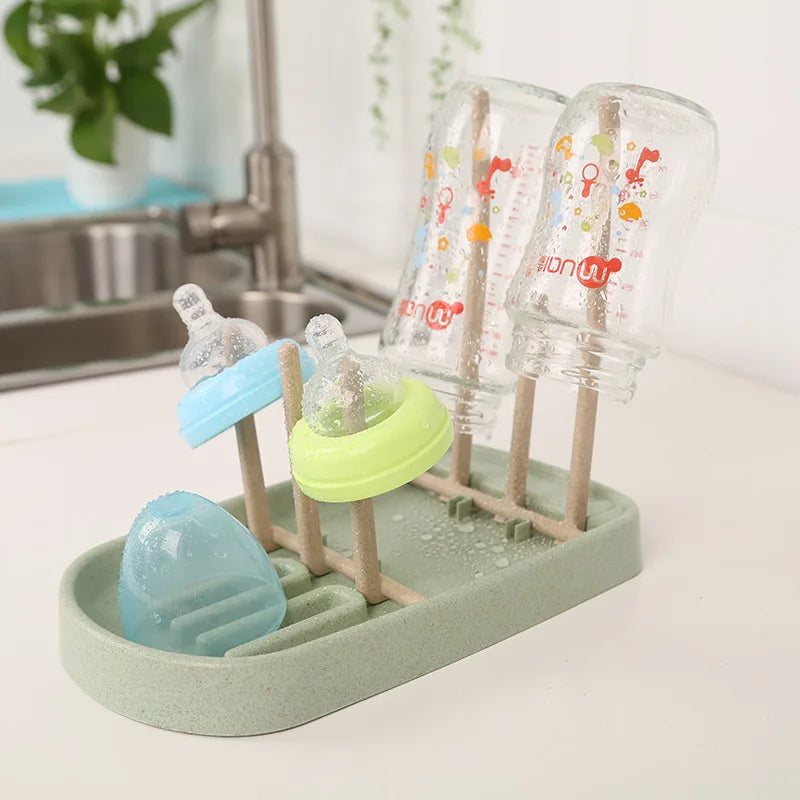Séchoir à biberons en paille de blé, porte-gobelet, étagère amovible, nettoyage des sucettes, accessoires de rangement, étagère de séchage, nettoyage.