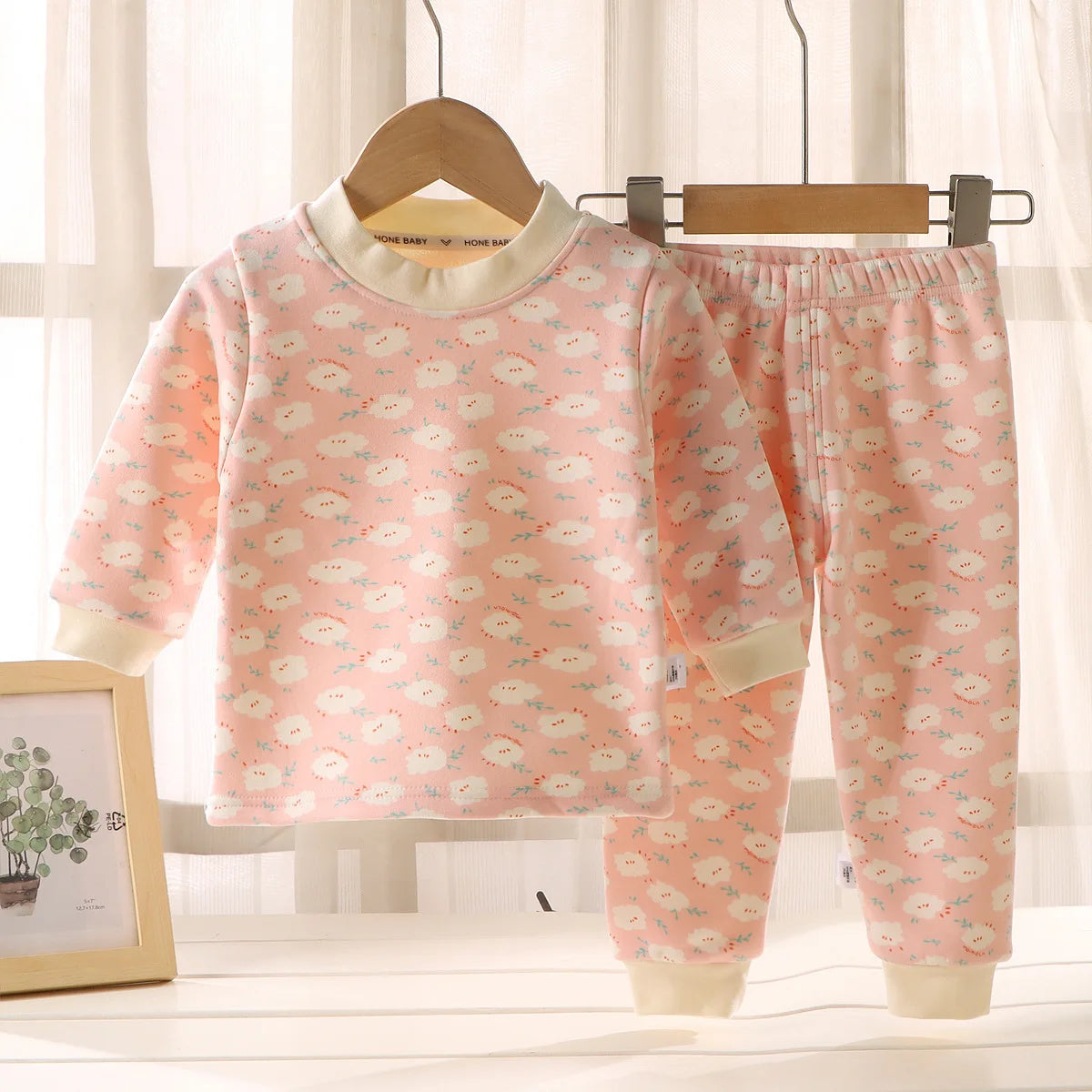 Kids Autumn Winter Thicken Warm Pajamas Toddler Baby Cute Cartoon Long Sleeve Pyjamas Boys Girls Casual Sleepwear Clothing Sets