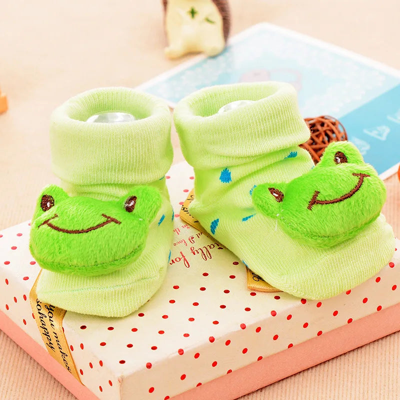 Chaussettes pour bébé, chaussons jouets, accessoires pour nouveau-nés, en caoutchouc antidérapant, motif animal, vêtements pour bébés et enfants.