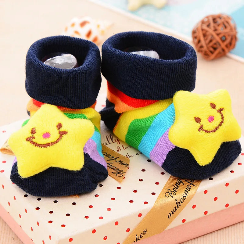 Chaussettes pour bébé, chaussons jouets, accessoires pour nouveau-nés, en caoutchouc antidérapant, motif animal, vêtements pour bébés et enfants.
