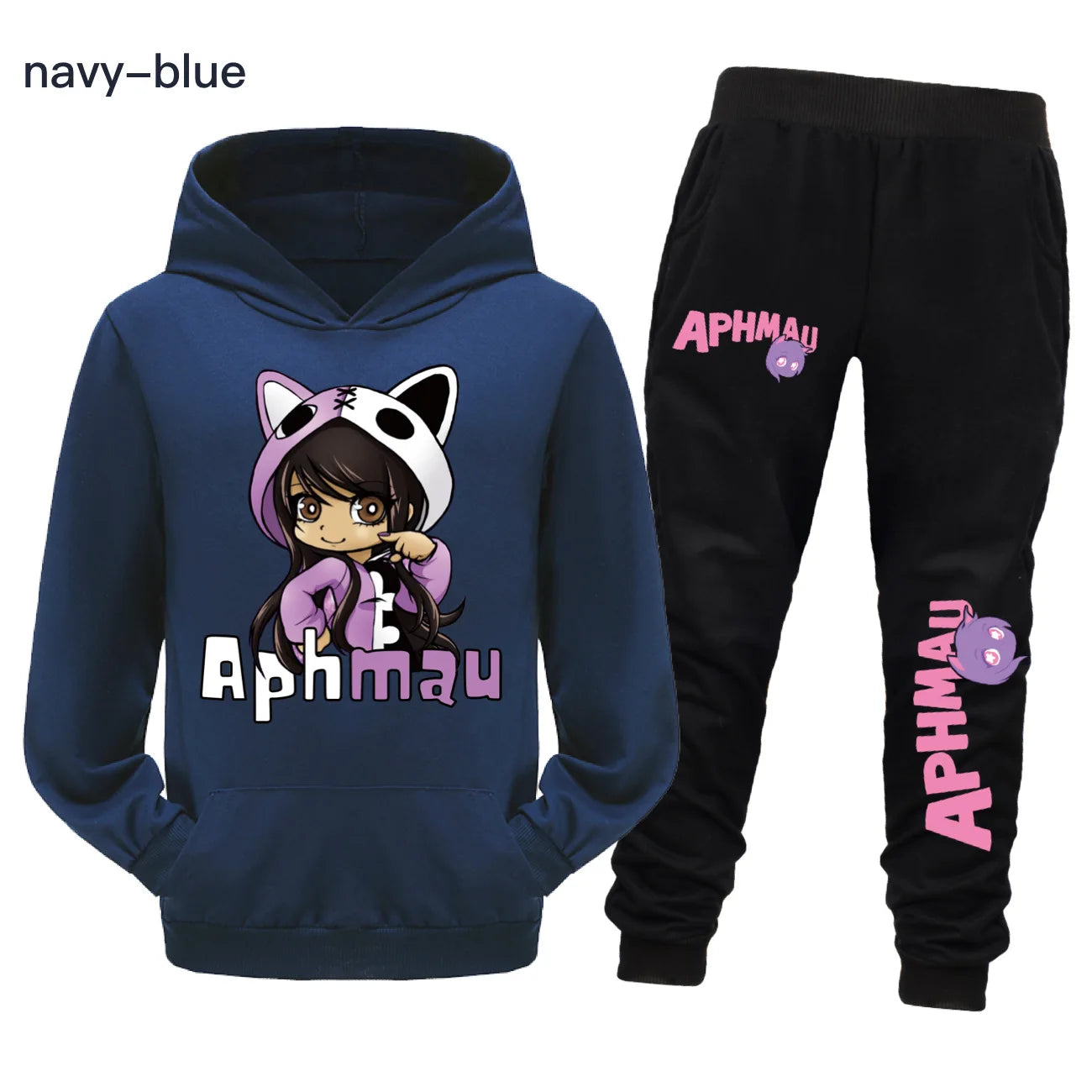 Aaron APHMAU Cat Clothes Set Kids Hooded Sweatshirts Jogging Pants 2pcs Suit Baby Boys Clothing Sets Toddler Girls Outfits