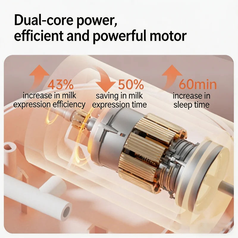Tire-lait électrique double USB sans BPA, portable, 3 modes, 9 niveaux d'intensité, silencieux, rechargeable, idéal pour les voyages, le travail et l'allaitement.
