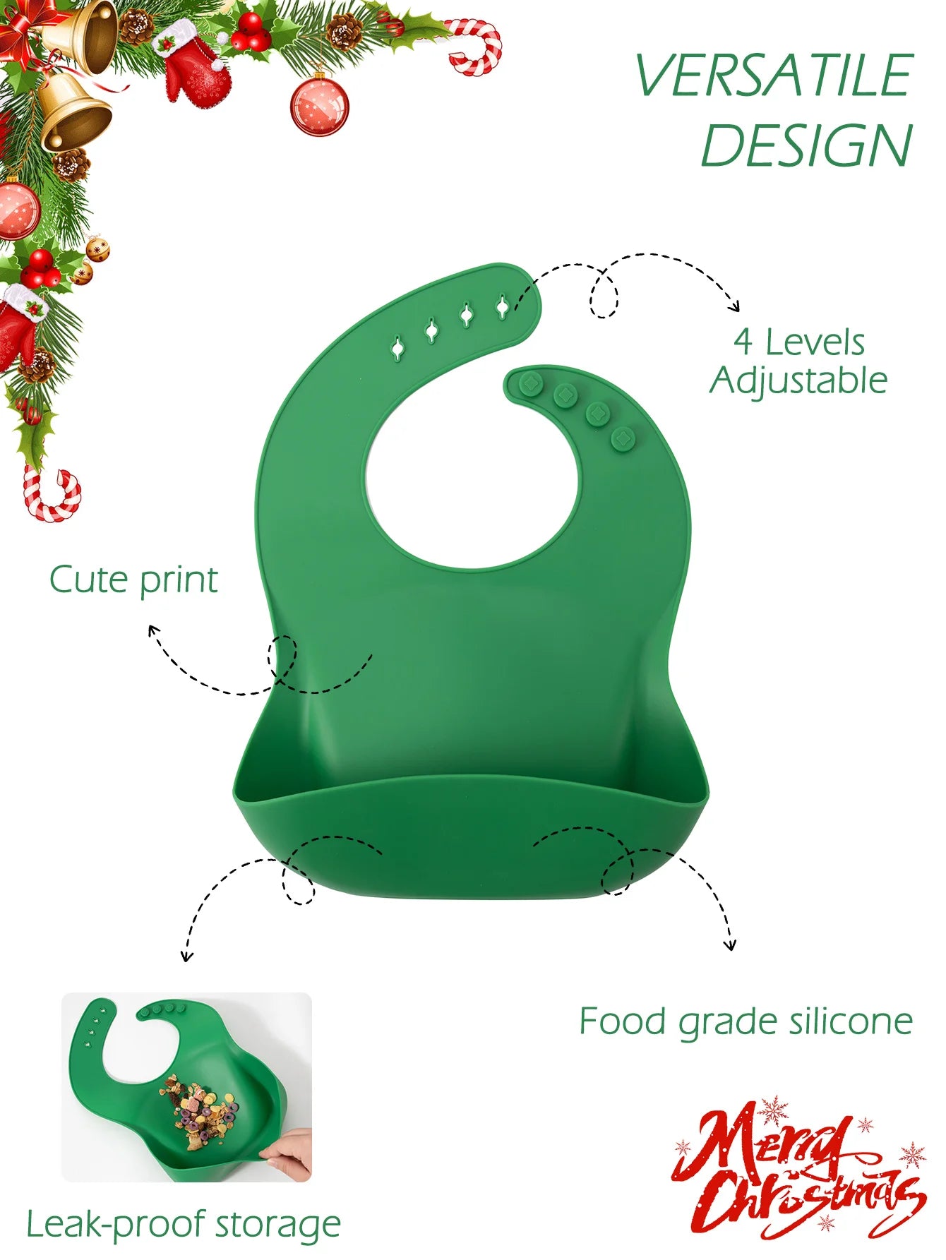 Bavoir bébé en silicone imperméable Color Kids (1 pièce) - Accessoire d'alimentation pour nouveau-né - Bavoir anti-bave - Cadeau de Noël pour bébé.