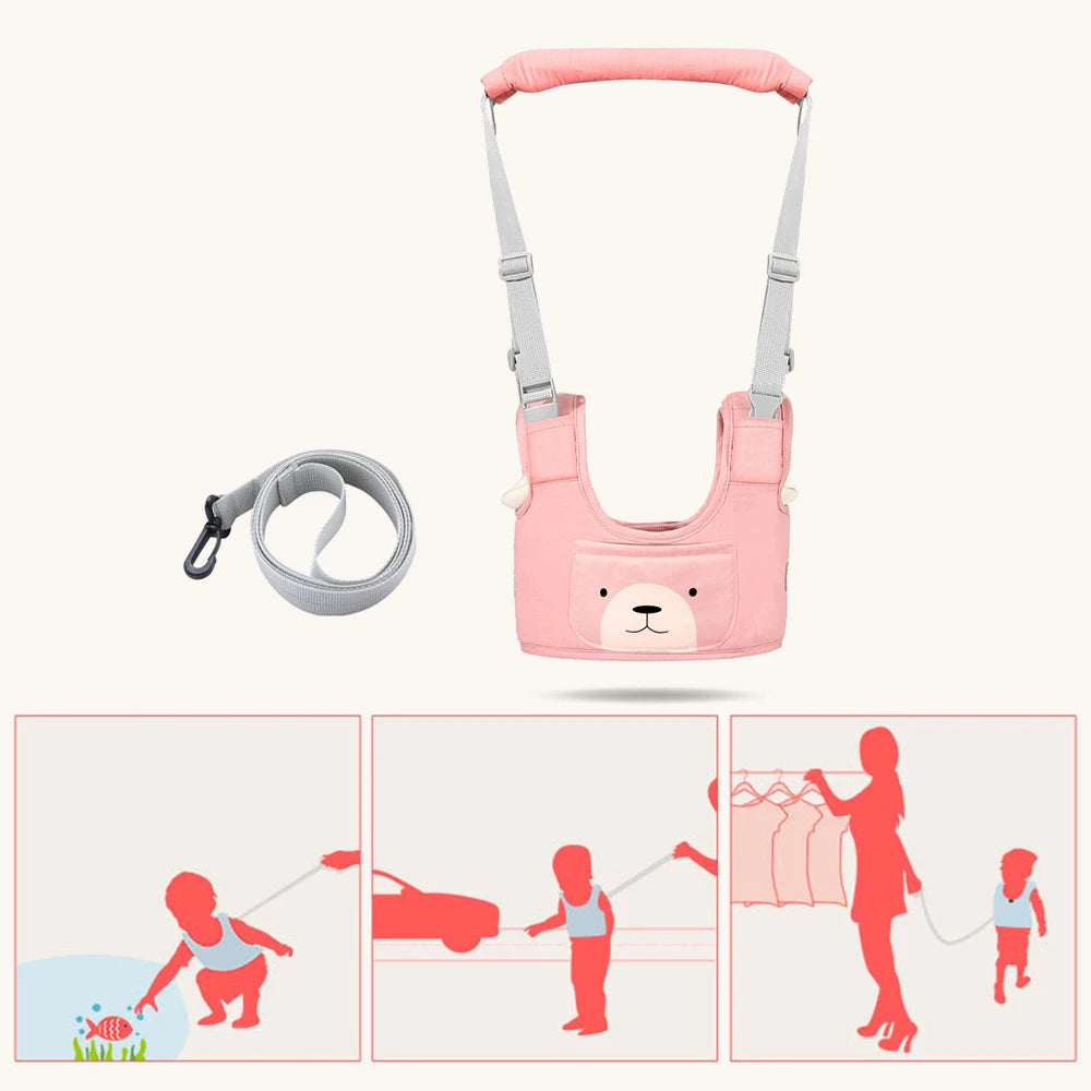 Ceinture d'apprentissage pour bébé, trotteur, corde pour tout-petit, siège de marche pour garçon ou fille, ceinture anti-chute, corde de traction double usage pour enfant.