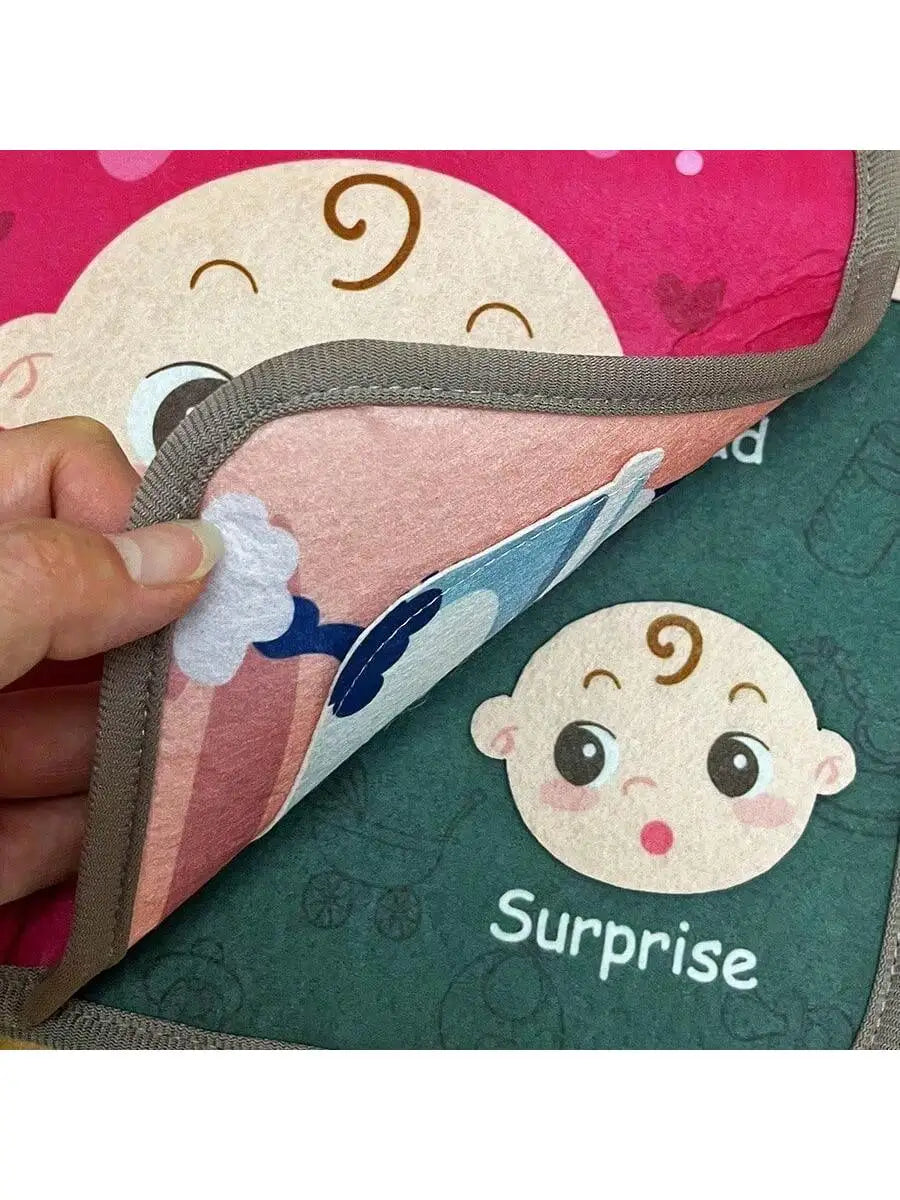 Livre d'activités Montessori pour bébé, livre en tissu pour bébé, jouet d'apprentissage, 1 ensemble de livre en tissu pour bébé, résistant aux déchirures, jouet éducatif, 6.