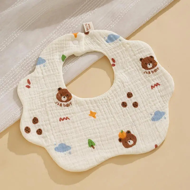 ✰✪1 Bavoir bébé en coton pour nouveau-né, bavoir bandana absorbant la salive, bavoir à volants et à fleurs, accessoires pour bébé