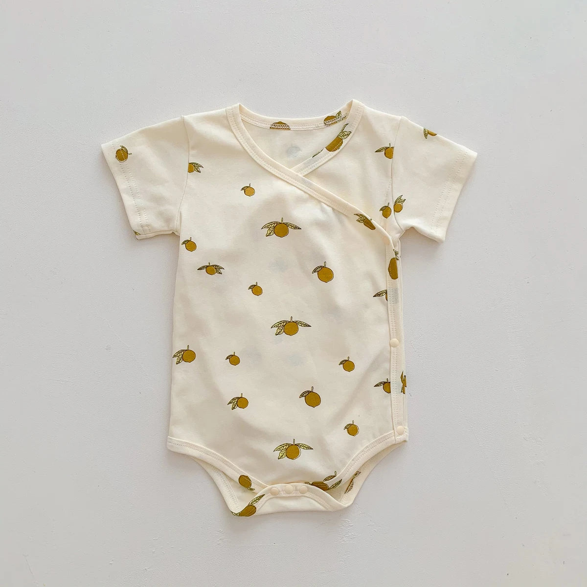 Newborn Girls Boys Baby Romper Fruit Flower Print Short-sleeved Cotton Soft Jumpsuit Infant Clothes