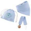 Bavoir pour bébé, attache-tétine en tissu absorbant la salive, sac de rangement inclus, accessoires d'alimentation.
