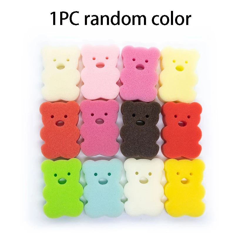 1 éponge de bain douce en coton brossé pour bébé, motif éléphant, accessoire de toilette pour nouveau-né et tout-petit.