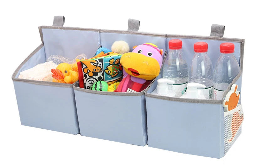 Grand sac de rangement suspendu pour jouets et couches, idéal pour le berceau, le lit bébé et autres accessoires de puériculture.