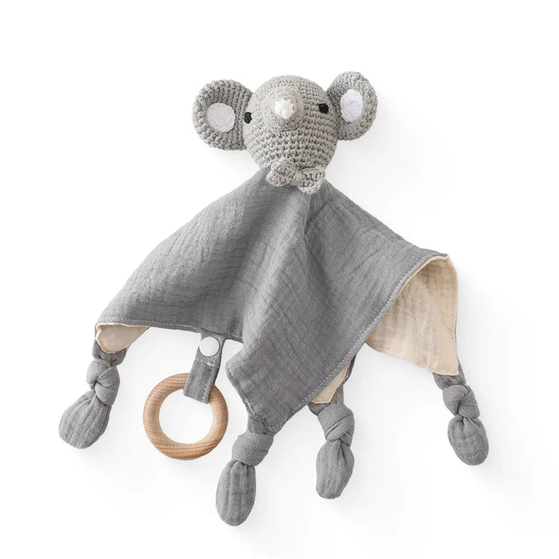 1 bavoir-tétine apaisant pour bébé, peluche éléphant en bois, anneau de dentition, accessoires de confort pour le sommeil et l'allaitement.