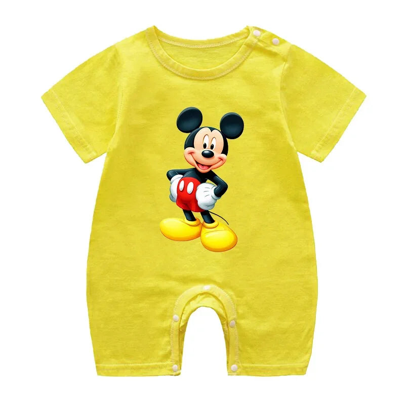 Summer Newborn Baby Romper Cartoon Mickey Minnie Mouse Print Boy Girl Jumpsuit Roupas Bebe Infant Clothes Toddler Pajamas Outfit