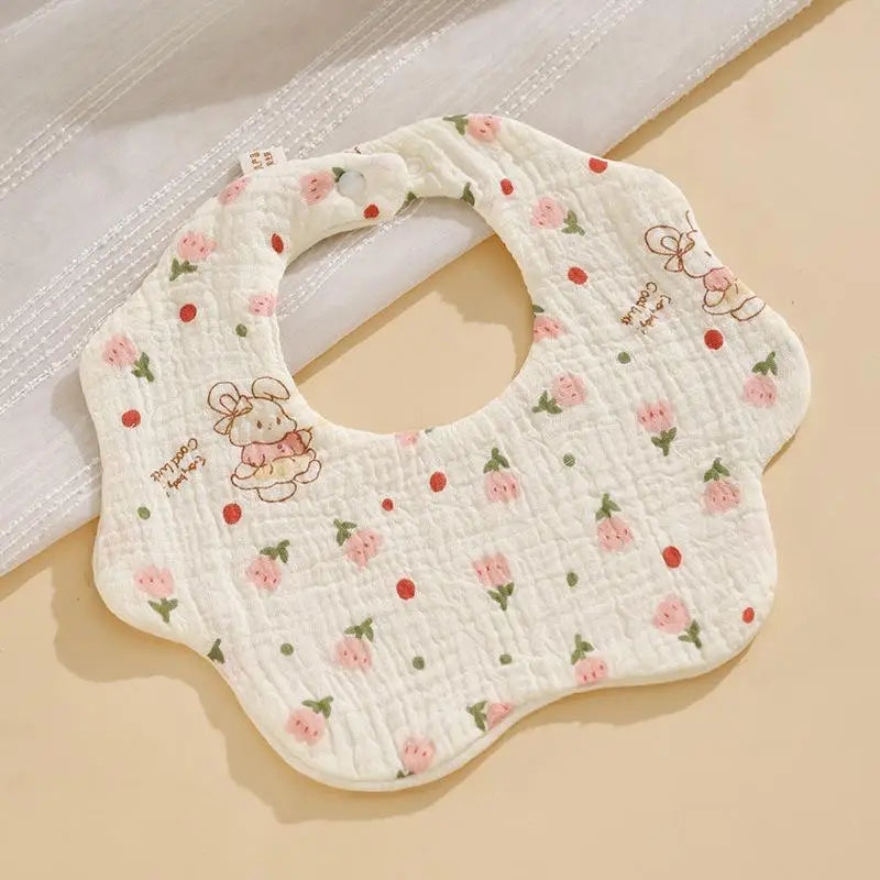 ✰✪1 Bavoir bébé en coton pour nouveau-né, bavoir bandana absorbant la salive, bavoir à volants et à fleurs, accessoires pour bébé