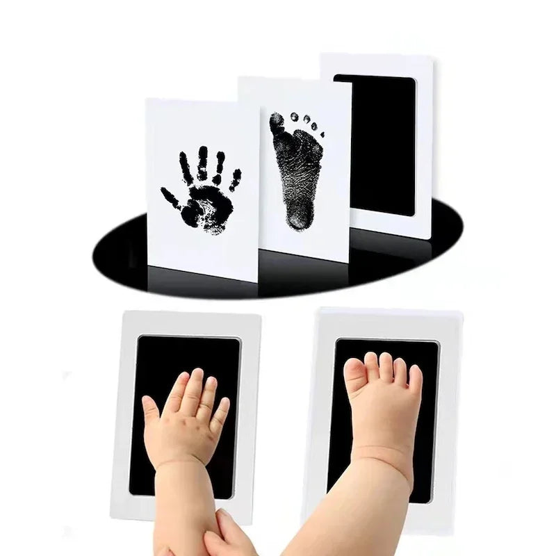 Kit d'empreintes de mains et de pieds pour nouveau-né, tampons encreurs, cadre photo, accessoires souvenirs pour tout-petits, cadeau de naissance sûr.