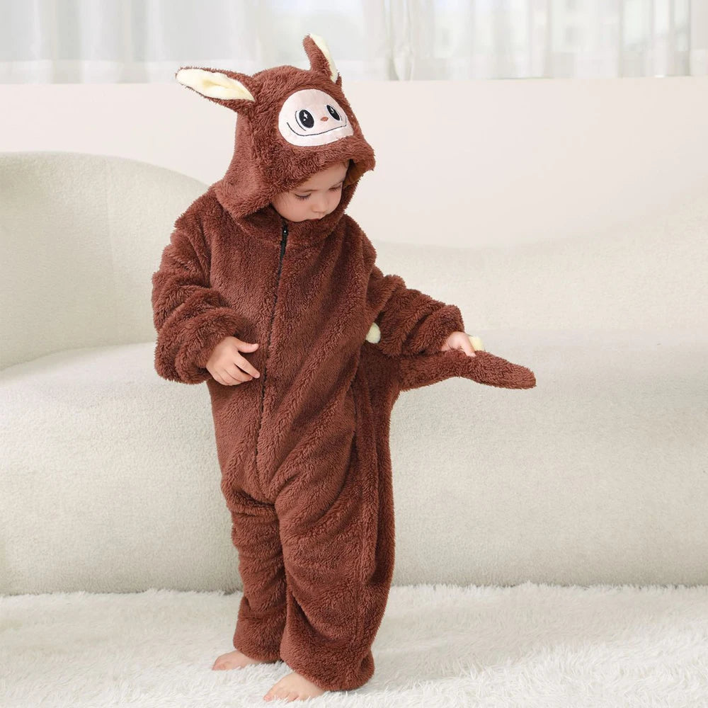 Kids Animal Onesie Kigurumi Baby Pijamas Cartoon Cosplay Costume Halloween Christmas Homewear Full Body Clothing for Infants
