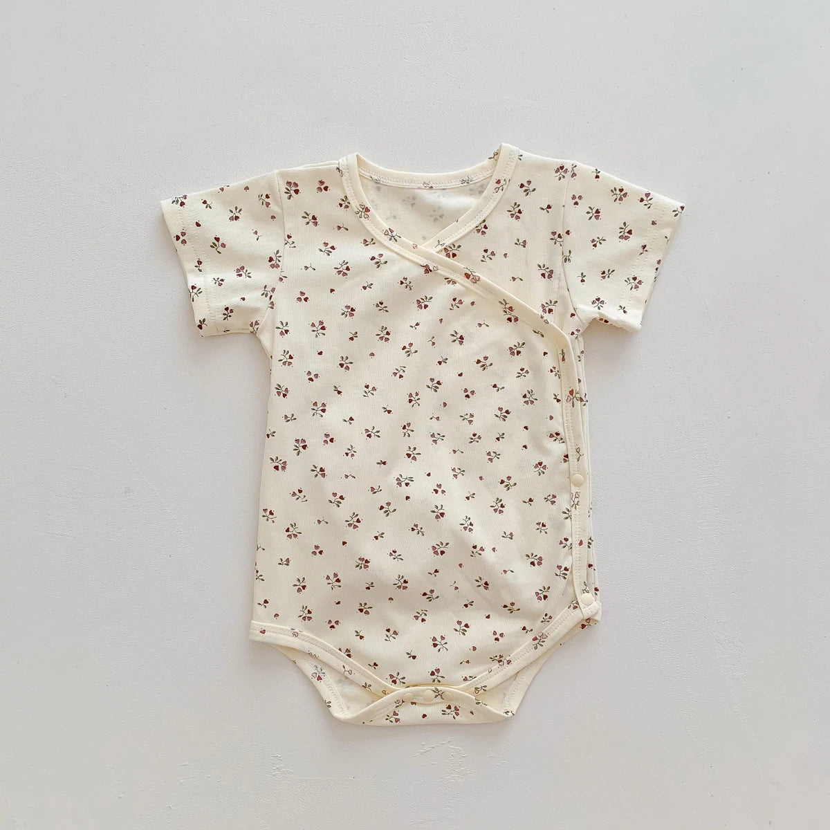 Newborn Girls Boys Baby Romper Fruit Flower Print Short-sleeved Cotton Soft Jumpsuit Infant Clothes