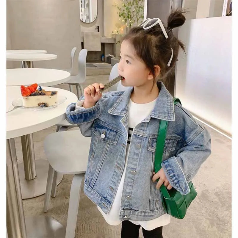 Manteau en jean pour bébé fille, veste mode enfant, printemps, vêtements décontractés, automne, adolescents, ample, boutons, 2-10 ans
