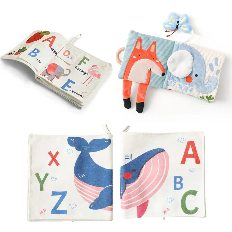 Livre Montessori pour bébé, doux et tactile, en tissu à contraste élevé, pour l'éveil sensoriel des tout-petits (cadeau idéal).