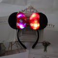 Serre-tête lumineux Minnie Mouse à oreilles de souris, nœud à pois, accessoires pour cheveux pour enfants, lumières clignotantes et jouets colorés.