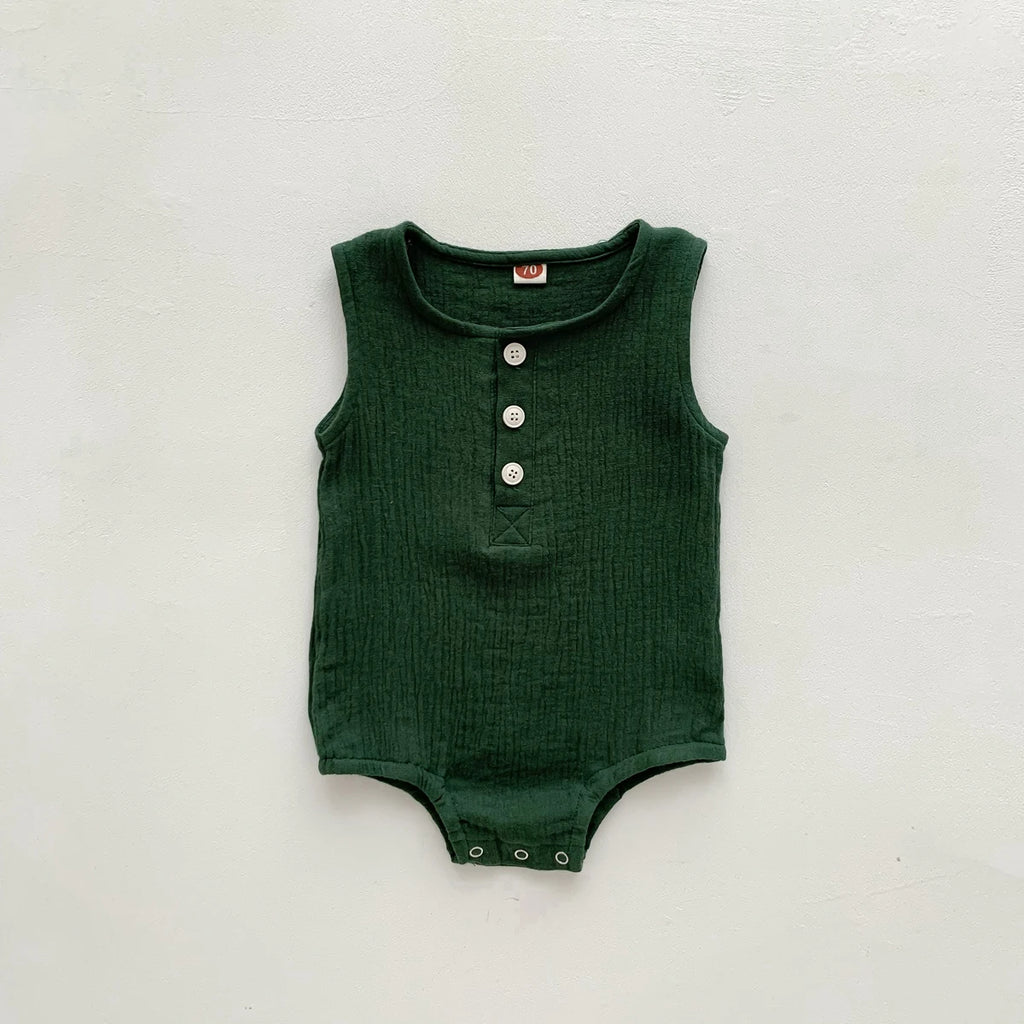 Baby Infant Newborn Girls&boys Comfort Button Sleeveless Romper Jumpsuit Bodysuit Summer Clothes