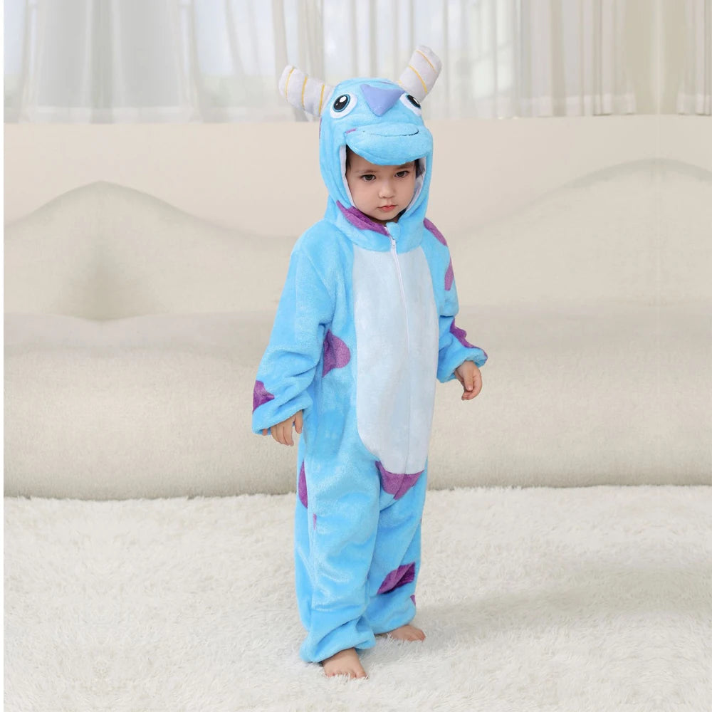 Kids Animal Onesie Kigurumi Baby Pijamas Cartoon Cosplay Costume Halloween Christmas Homewear Full Body Clothing for Infants