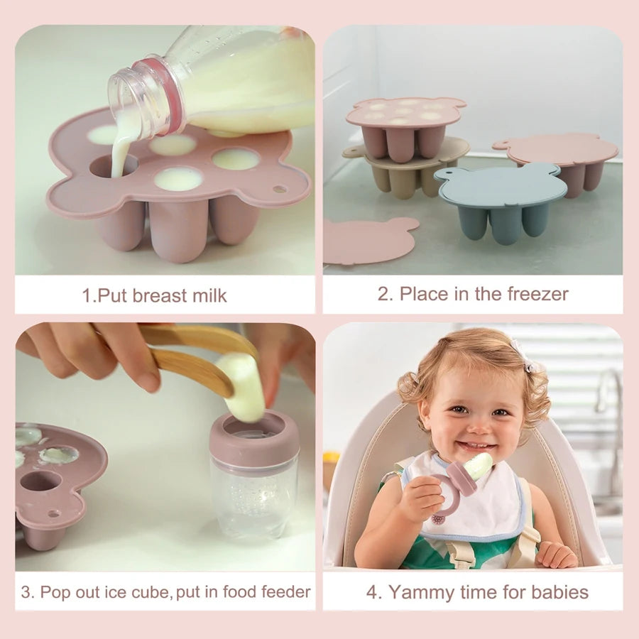 Moule en silicone pour glaces à l'eau pour bébé, moules à sucettes glacées, sucette pour bébé, anneau de dentition, jouets pour bébé.