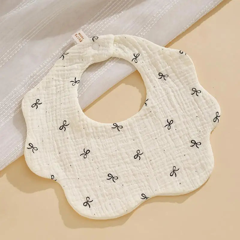 ✰✪1 Bavoir bébé en coton pour nouveau-né, bavoir bandana absorbant la salive, bavoir à volants et à fleurs, accessoires pour bébé