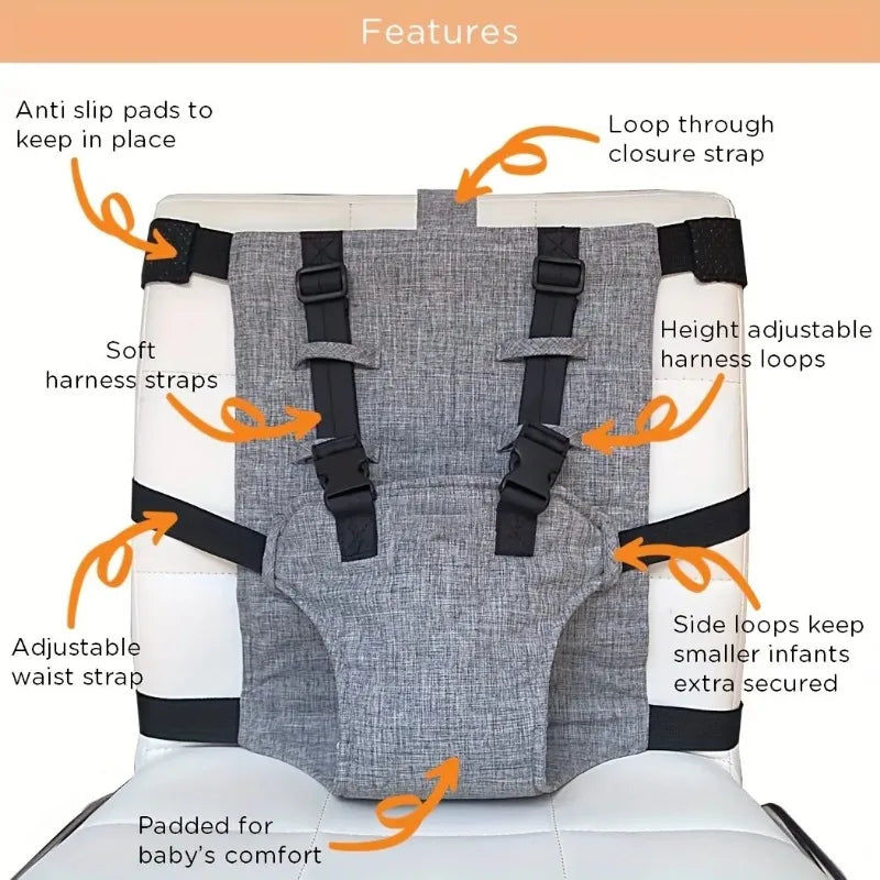 Ceinture de sécurité réglable pour chaise haute bébé, harnais de voyage sécurisé pour chaise haute et siège auto, accessoires de puériculture.