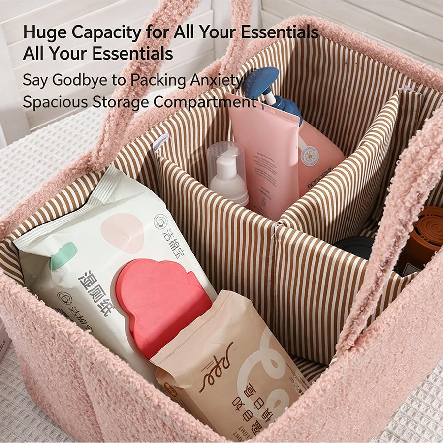 Sac à langer portable et multifonctionnel de grande capacité, avec panier de rangement étanche pour biberons.
