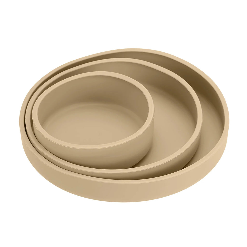 Ensemble de 3 pièces pour l'alimentation de sevrage de bébé : assiettes, bols d'apprentissage, sans BPA, accessoires de table pour tout-petits et nourrissons.