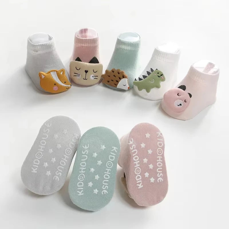 Chaussettes pour bébés filles et garçons, accessoires pour nouveau-nés, antidérapantes, motifs animaux, cadeaux pour enfants.