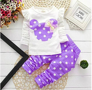 Winter Girls Clothing Clothes Bow Tops T Shirt+Pants 2 pcs Kids Clothes Baby Girl Infant Clothing Kids Jogging Suits
