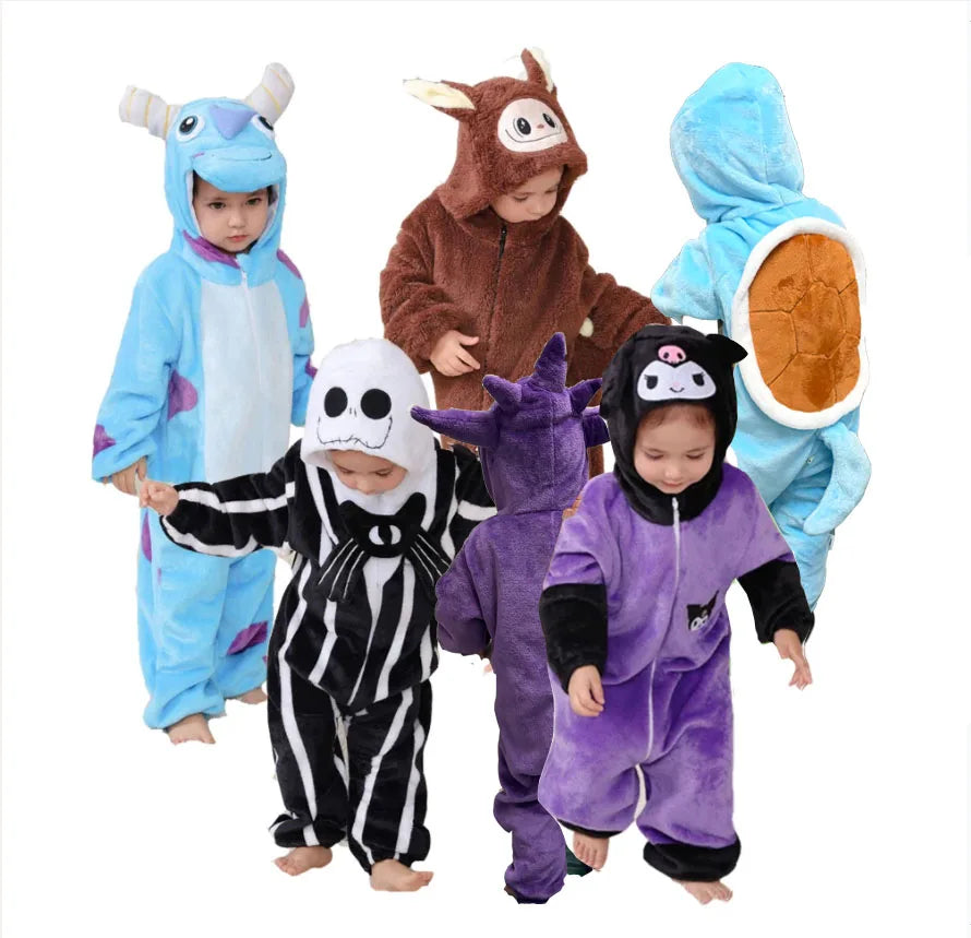 Kids Animal Onesie Kigurumi Baby Pijamas Cartoon Cosplay Costume Halloween Christmas Homewear Full Body Clothing for Infants