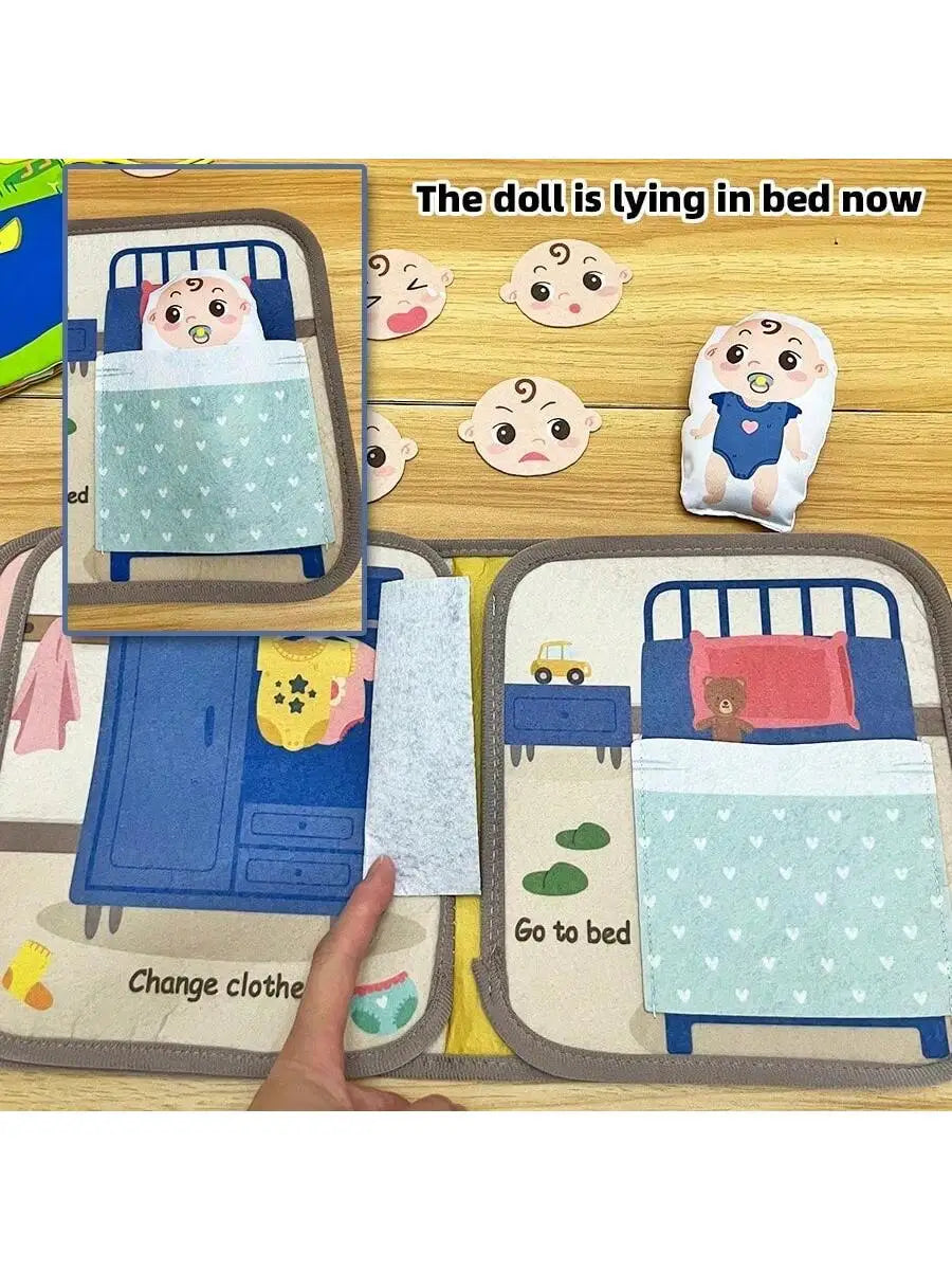 Livre d'activités Montessori pour bébé, livre en tissu pour bébé, jouet d'apprentissage, 1 ensemble de livre en tissu pour bébé, résistant aux déchirures, jouet éducatif, 6.