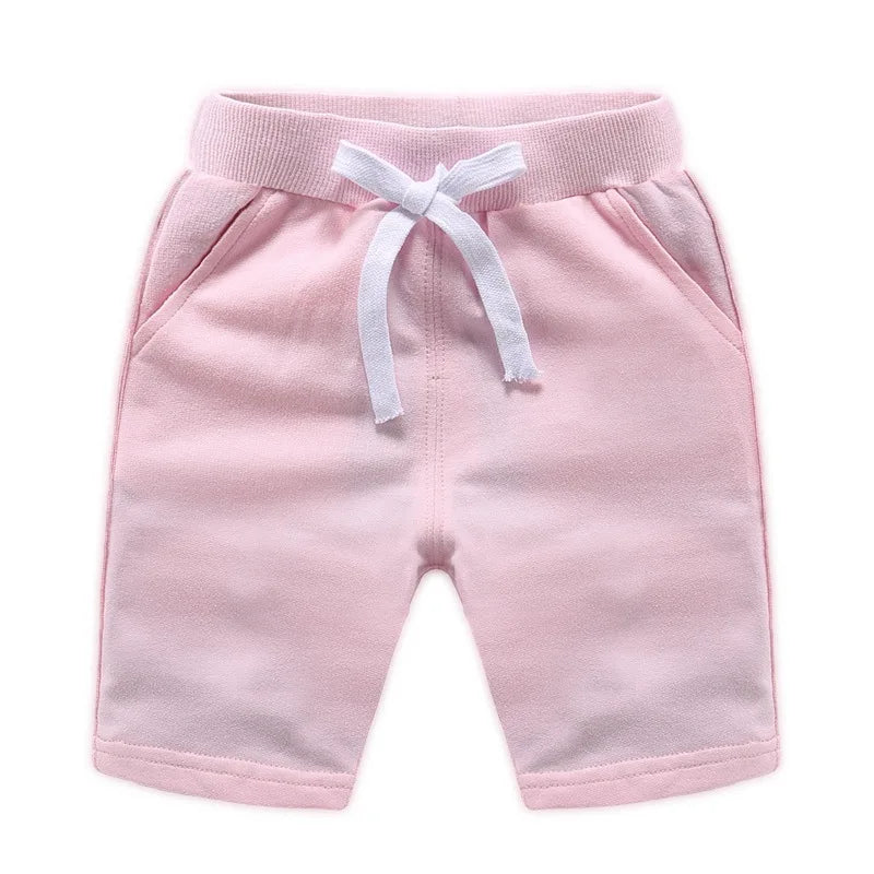 Short d'été unisexe en coton pour bébés et adolescents (garçons et filles) DE PEACH, uni, décontracté, pour enfants de 1 à 12 ans.