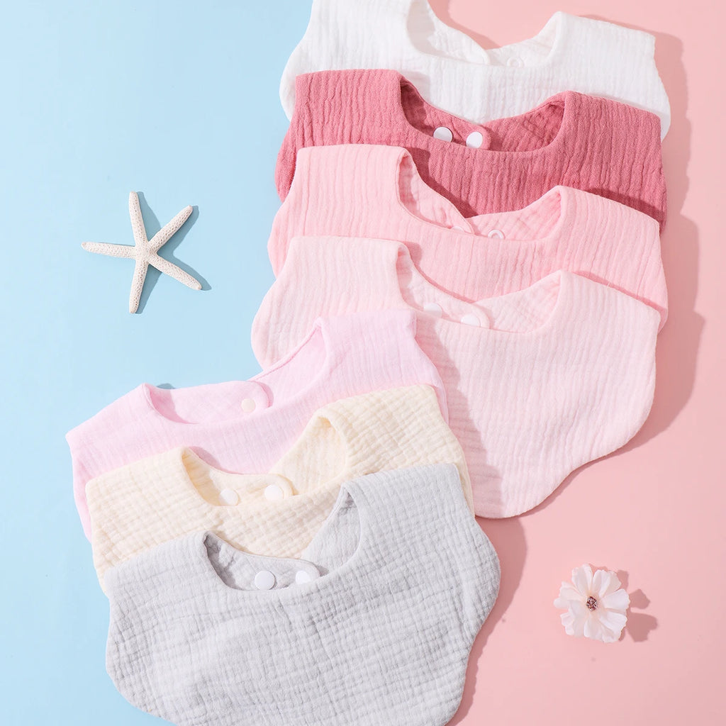 Lot de 3 bavoirs pour bébé (couleur unie, à volants) - Accessoires pour bébé.