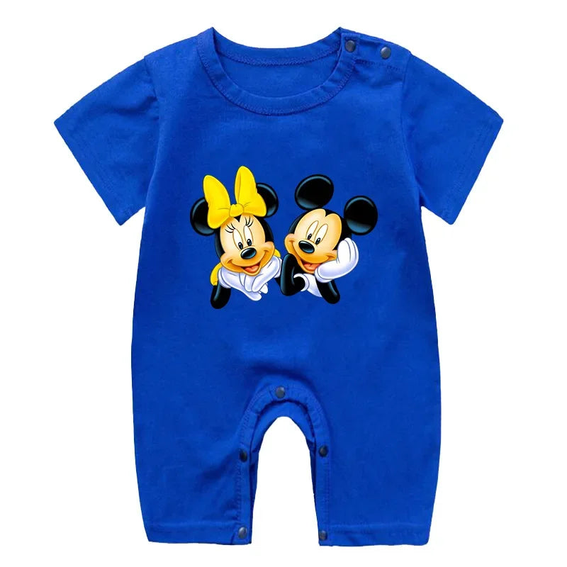 Summer Newborn Baby Romper Cartoon Mickey Minnie Mouse Print Boy Girl Jumpsuit Roupas Bebe Infant Clothes Toddler Pajamas Outfit