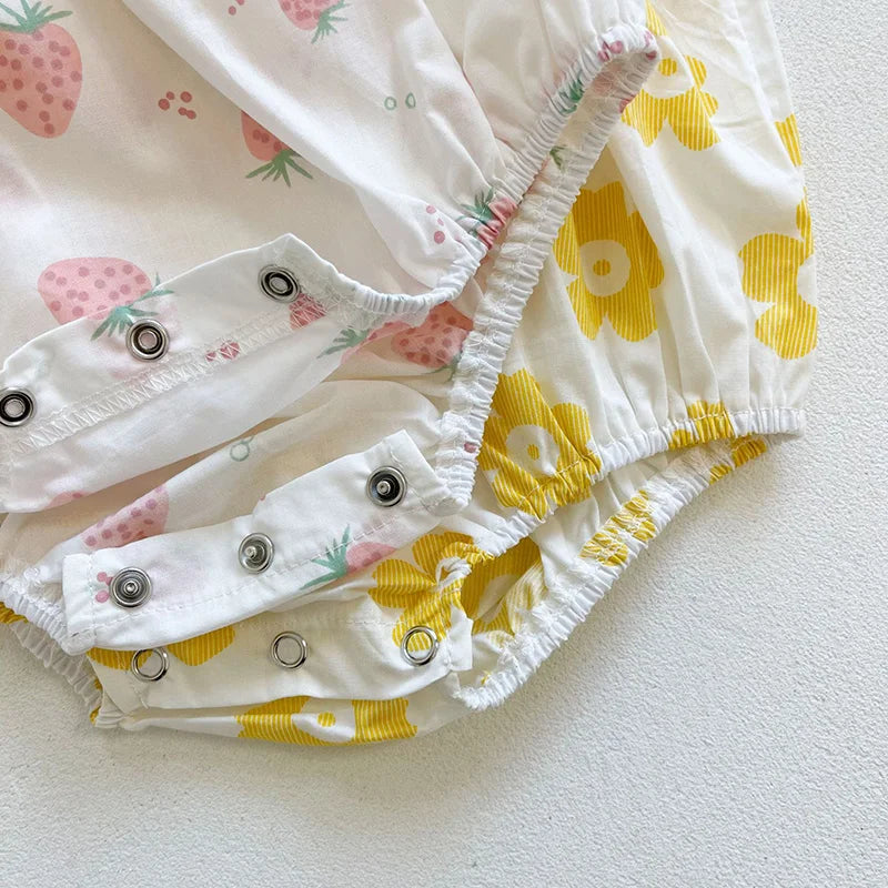 MILANCEL Vêtements d'été pour nouveau-nés, bodys pour petites filles, bodys fleuris, body bébé avec chapeau.