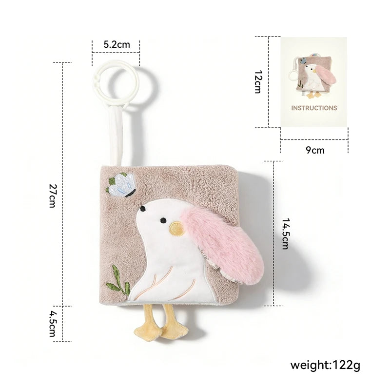 Couverture apaisante pour bébé et maman (0-12 ans) - Jouet d'éveil en peluche lapin - Livre sensoriel.
