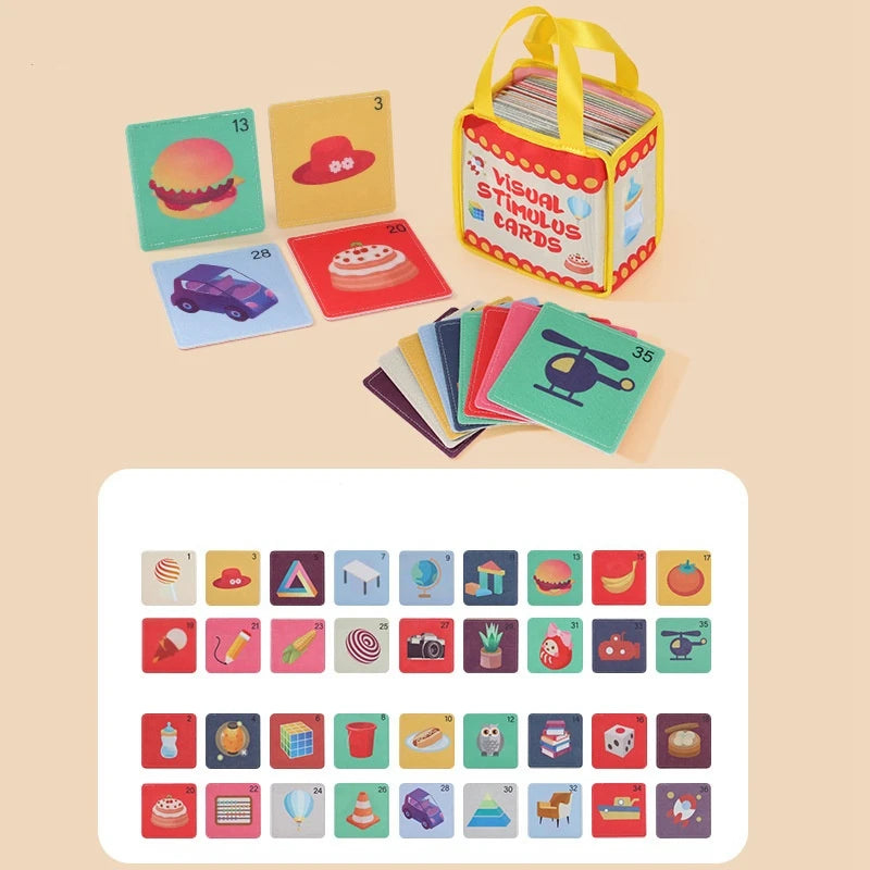 Carte Montessori en tissu doux à contraste élevé, jouet de stimulation visuelle noir et blanc pour l'apprentissage des nouveau-nés.