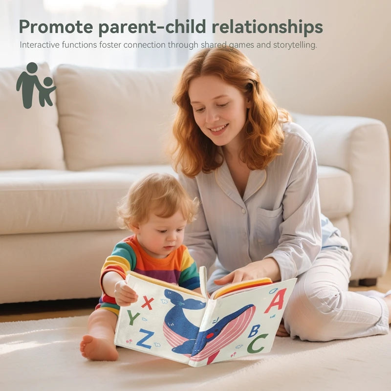 Livre Montessori pour bébé, doux et tactile, en tissu à contraste élevé, pour l'éveil sensoriel des tout-petits (cadeau idéal).