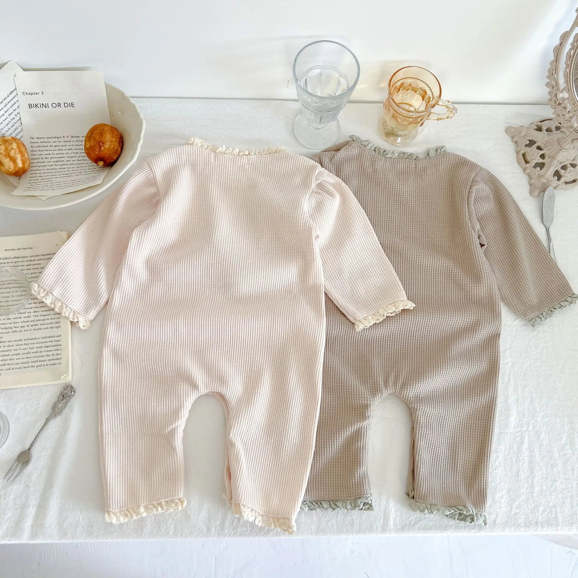 Personalized Toddler Newborn Infant Baby Girl Romper Custom Name Soft Clothing Ruffle Jumpsuit Fall Spring Playsuit
