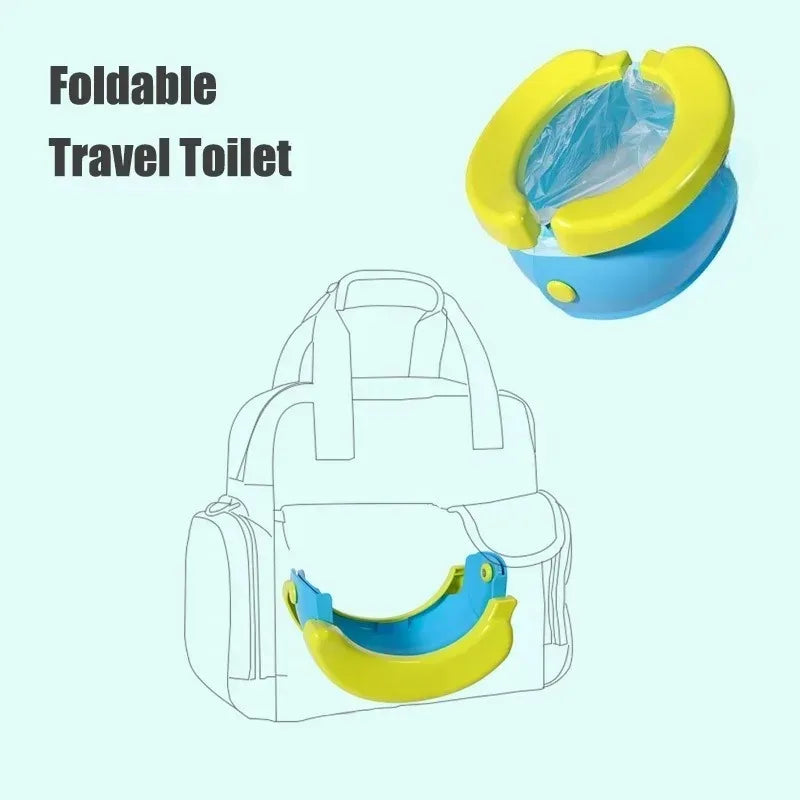 Siège de toilette pliable et portable pour l'apprentissage de la propreté, siège de toilette de voyage pour bébé, pot et urinoir multifonctionnels, pot de toilette léger.