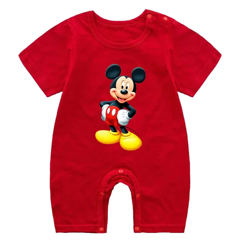 Summer Newborn Baby Romper Cartoon Mickey Minnie Mouse Print Boy Girl Jumpsuit Roupas Bebe Infant Clothes Toddler Pajamas Outfit