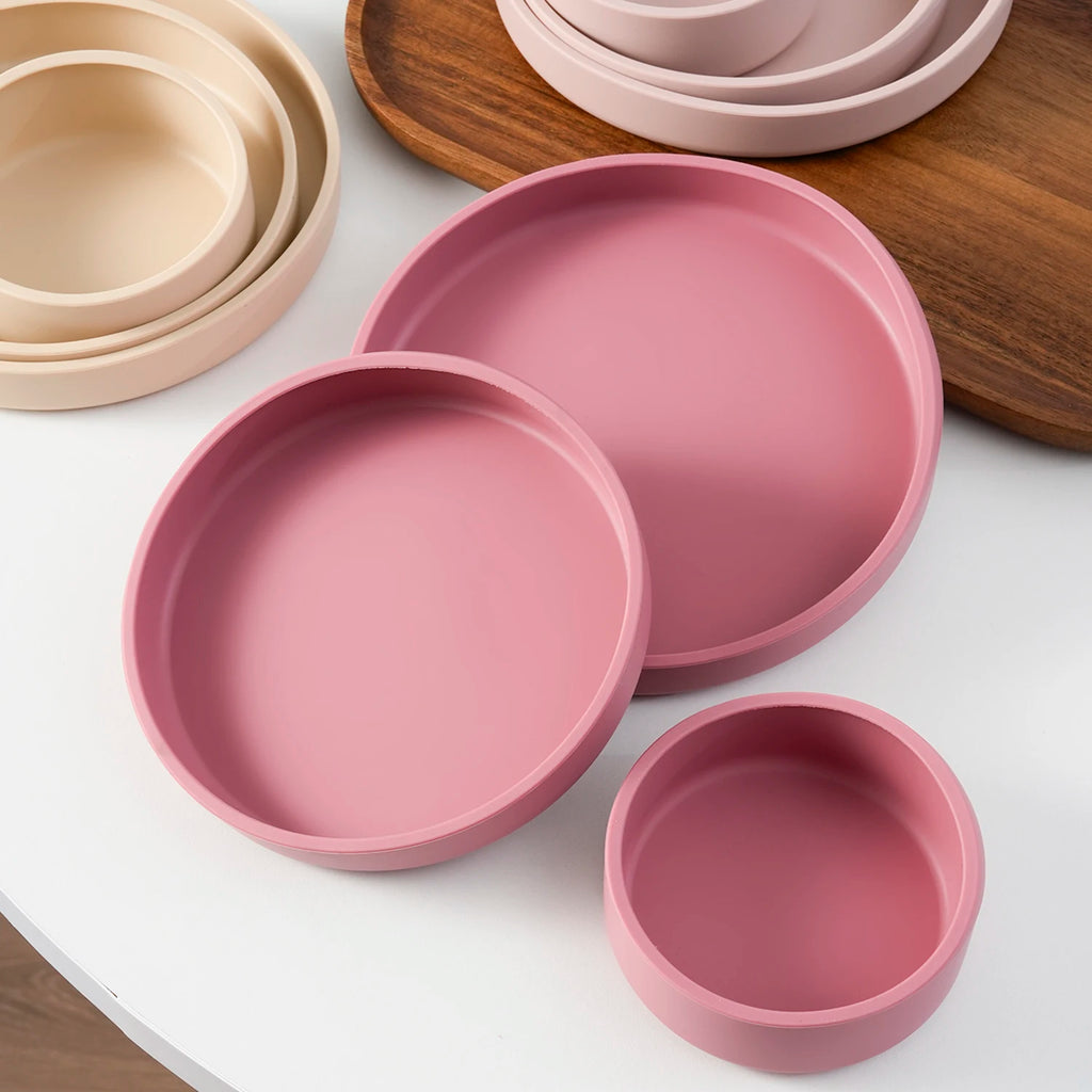 Ensemble de 3 pièces pour l'alimentation de sevrage de bébé : assiettes, bols d'apprentissage, sans BPA, accessoires de table pour tout-petits et nourrissons.