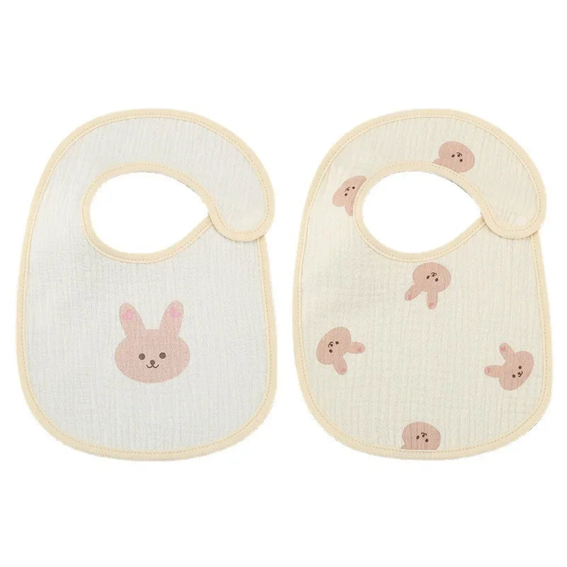 Lot de 2 bavoirs en coton pour bébé, en mousseline douce, pour nouveau-né, idéal pour l'allaitement et les bébés (garçons et filles). Accessoires pour bébé.