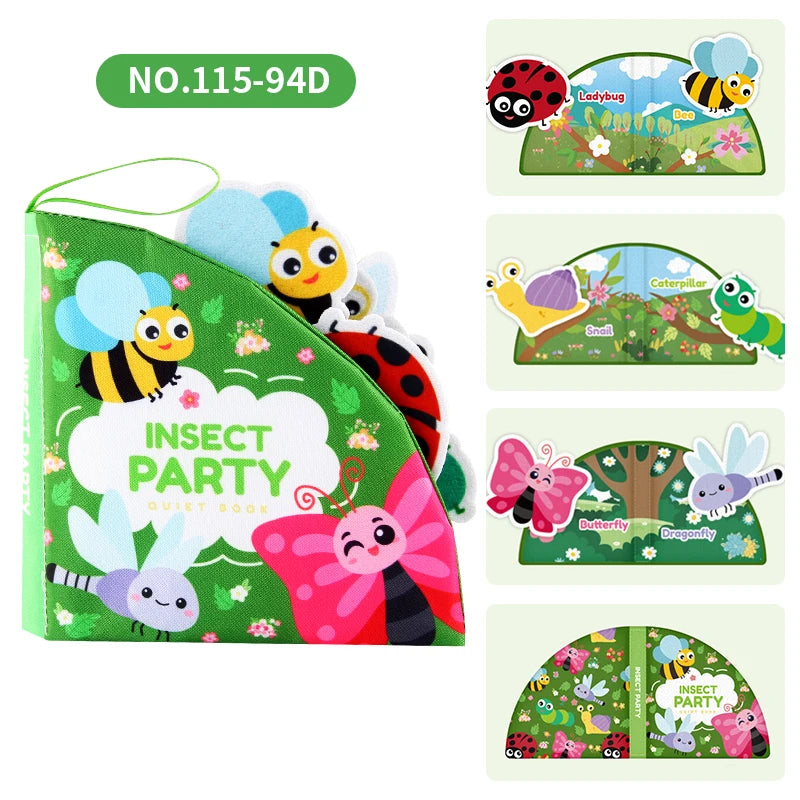 Livre en tissu doux pour bébé, enseigne les couleurs, jouet d'éveil interactif pour nourrissons.