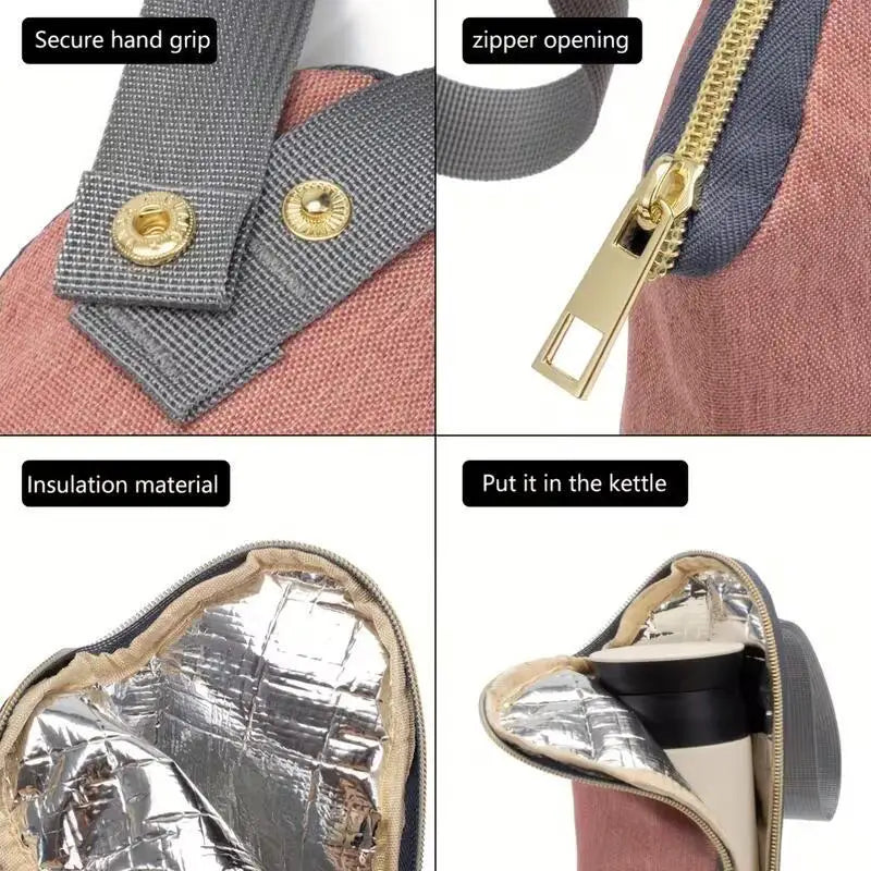 Sac isotherme portable pour biberon, imperméable et chauffant, idéal pour les poussettes et les accessoires d'allaitement.