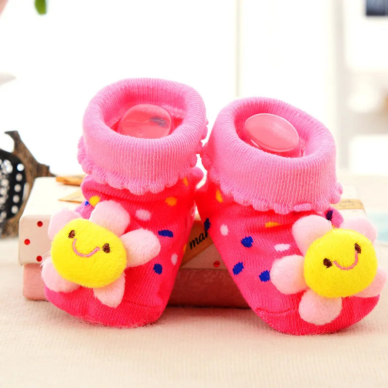 Chaussettes pour bébé, chaussons jouets, accessoires pour nouveau-nés, en caoutchouc antidérapant, motif animal, vêtements pour bébés et enfants.